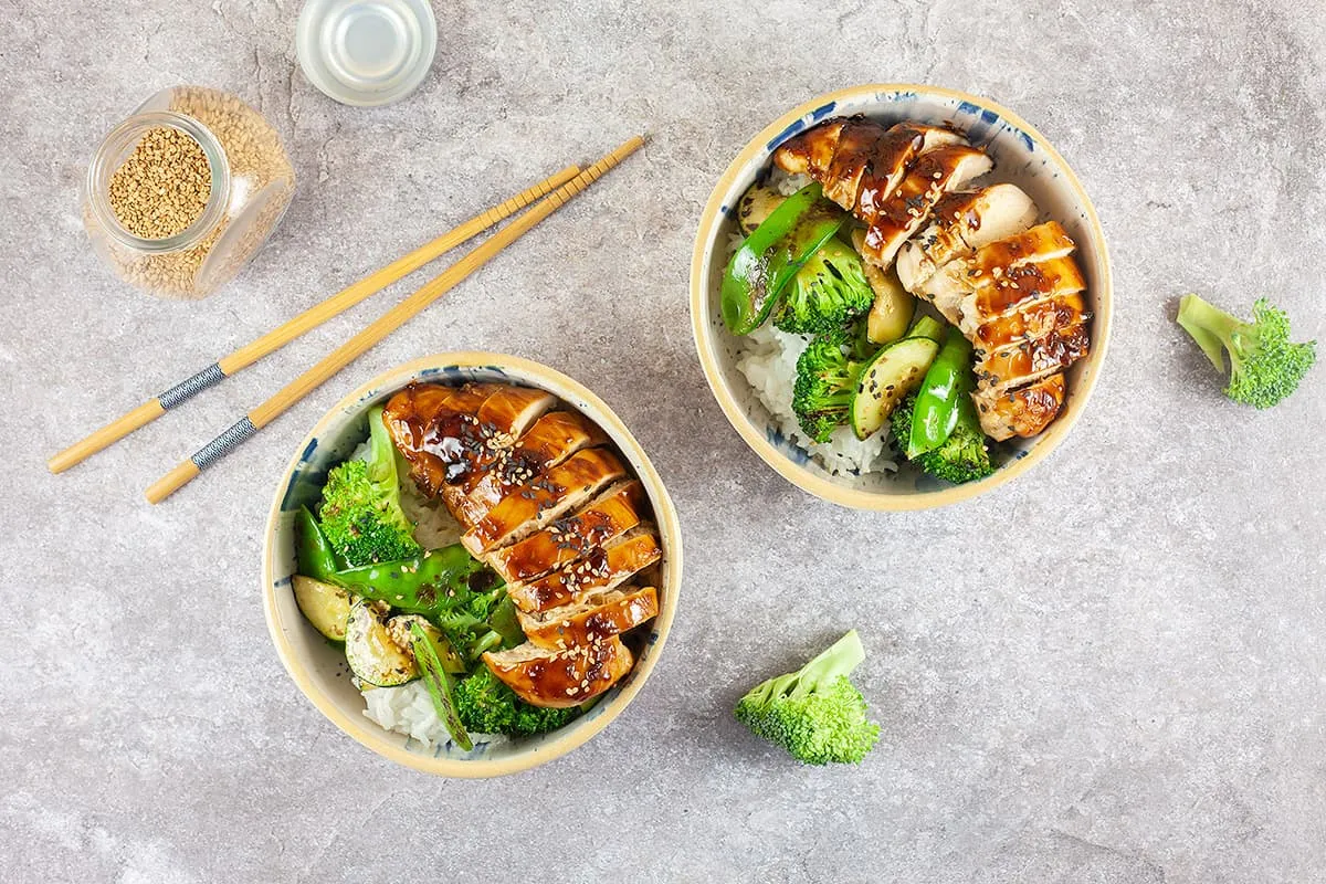 Kip teriyaki met malse stukjes vlees