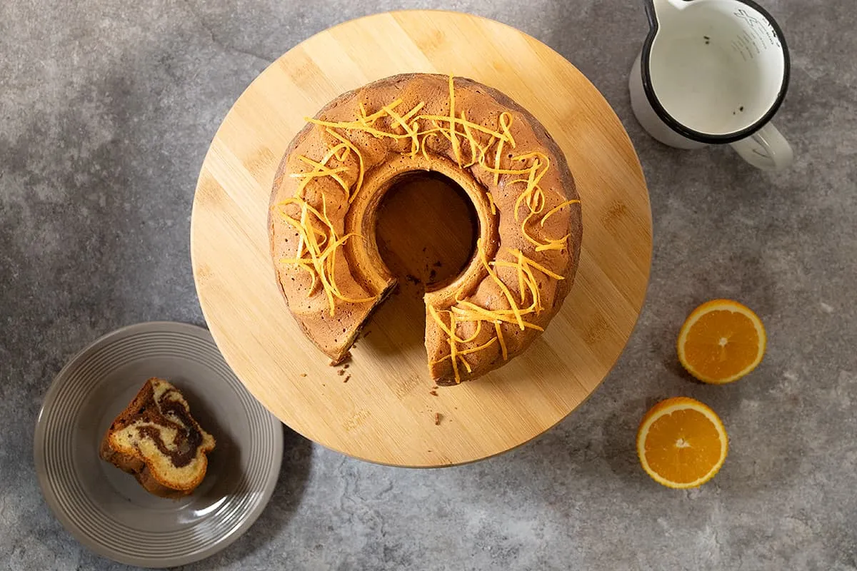 Tulband cake met chocolade en sinaasappel