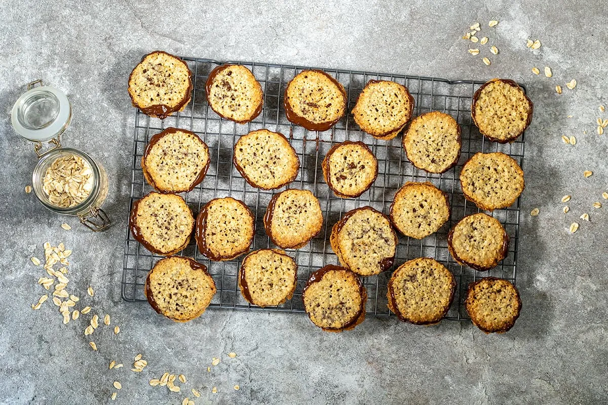 Havreflarn - Zweedse havermoutkoekjes met chocolade
