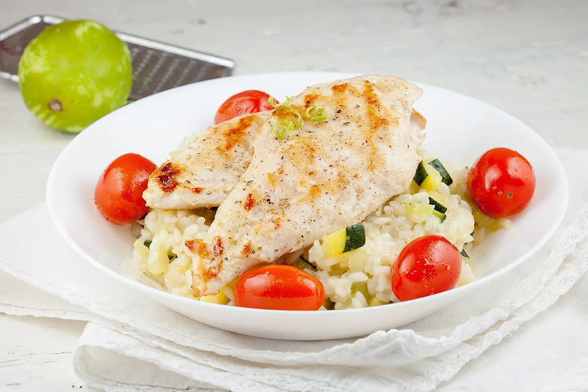 Gegrilde kip risotto