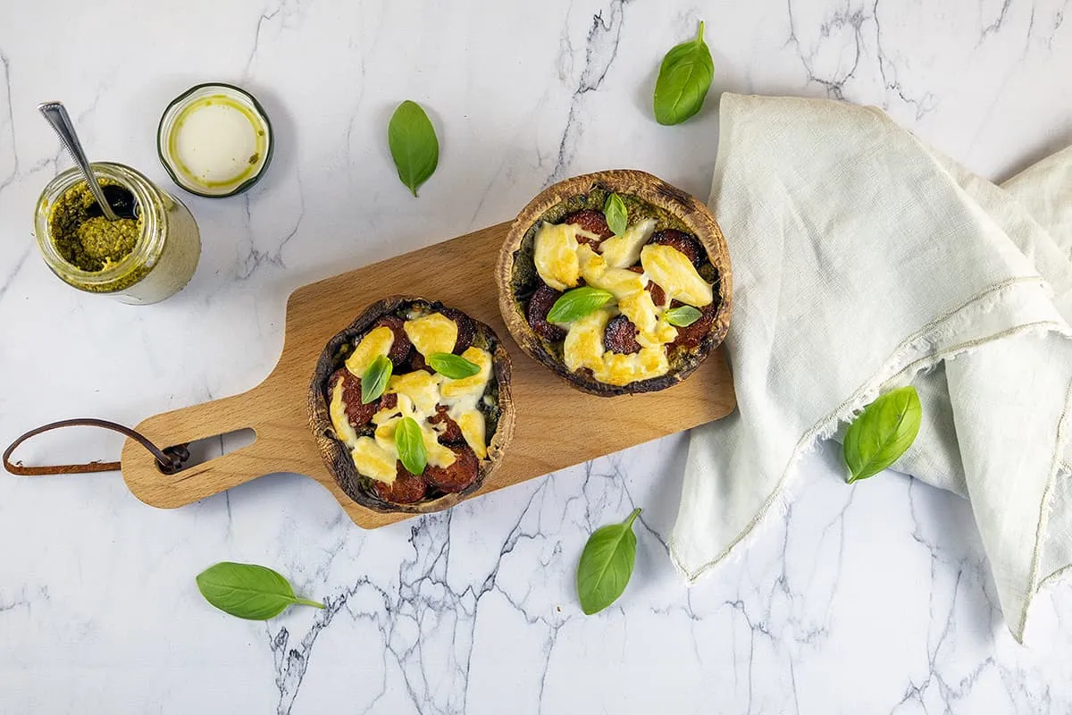 Gevulde portobello met chorizo