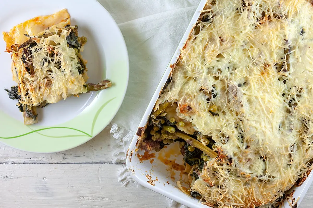 Lente lasagne met groene asperges