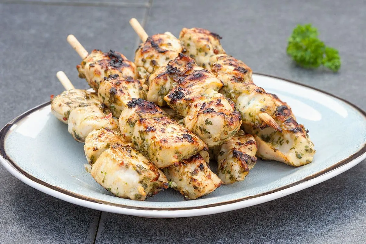 Chimichurri bbq kipspiesen
