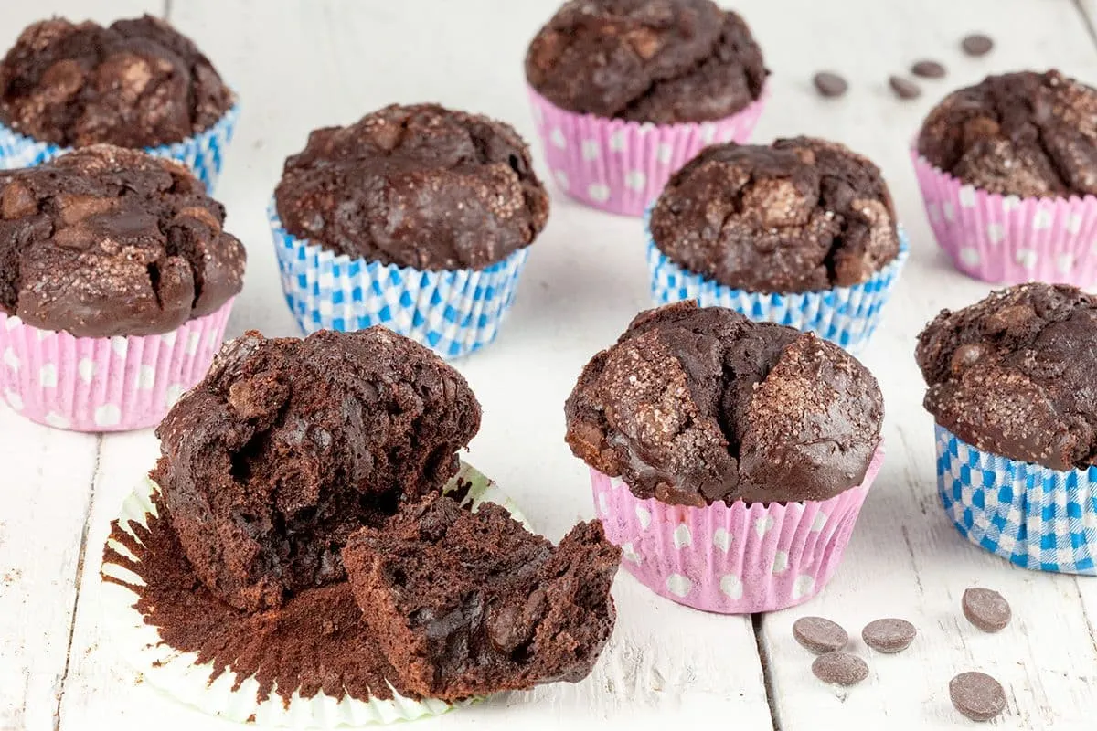 Pure chocolade muffins