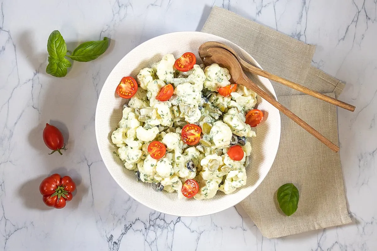 Bloemkoolsalade met basilicum
