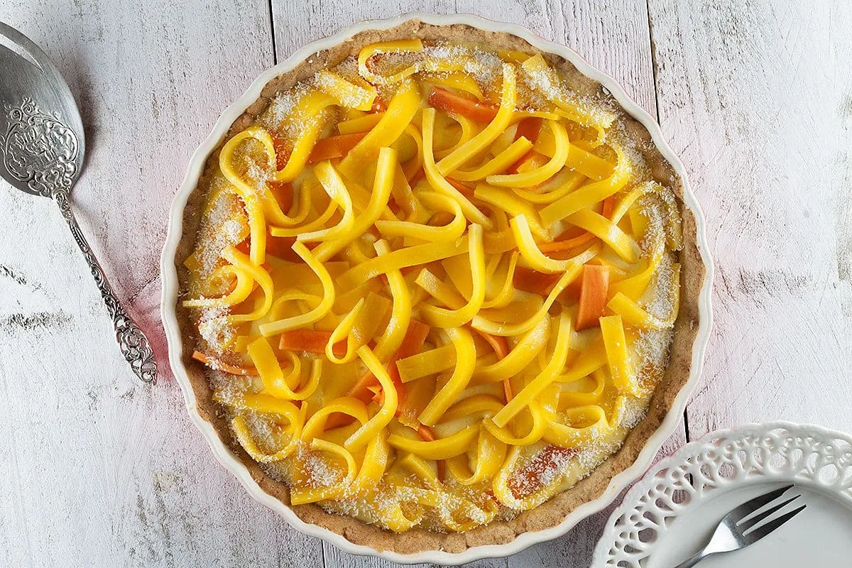 Mango papaya en kokosnoot taart