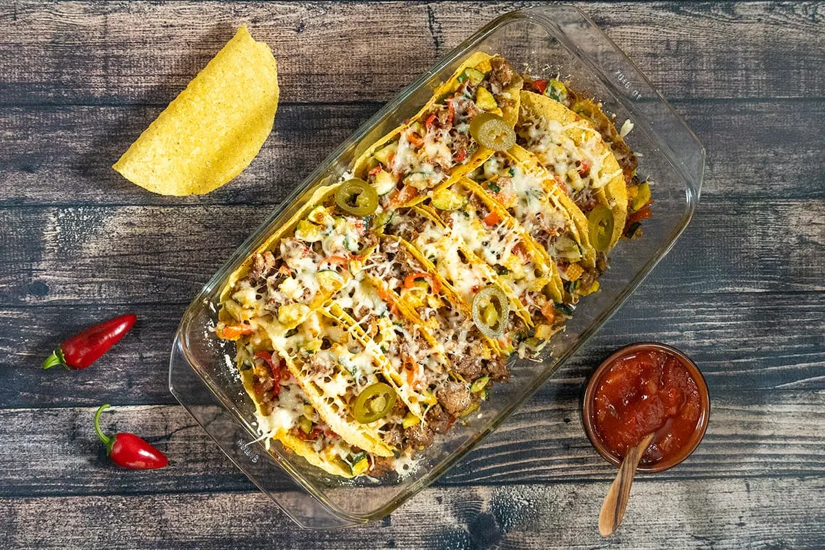 Taco's met gehakt uit de oven