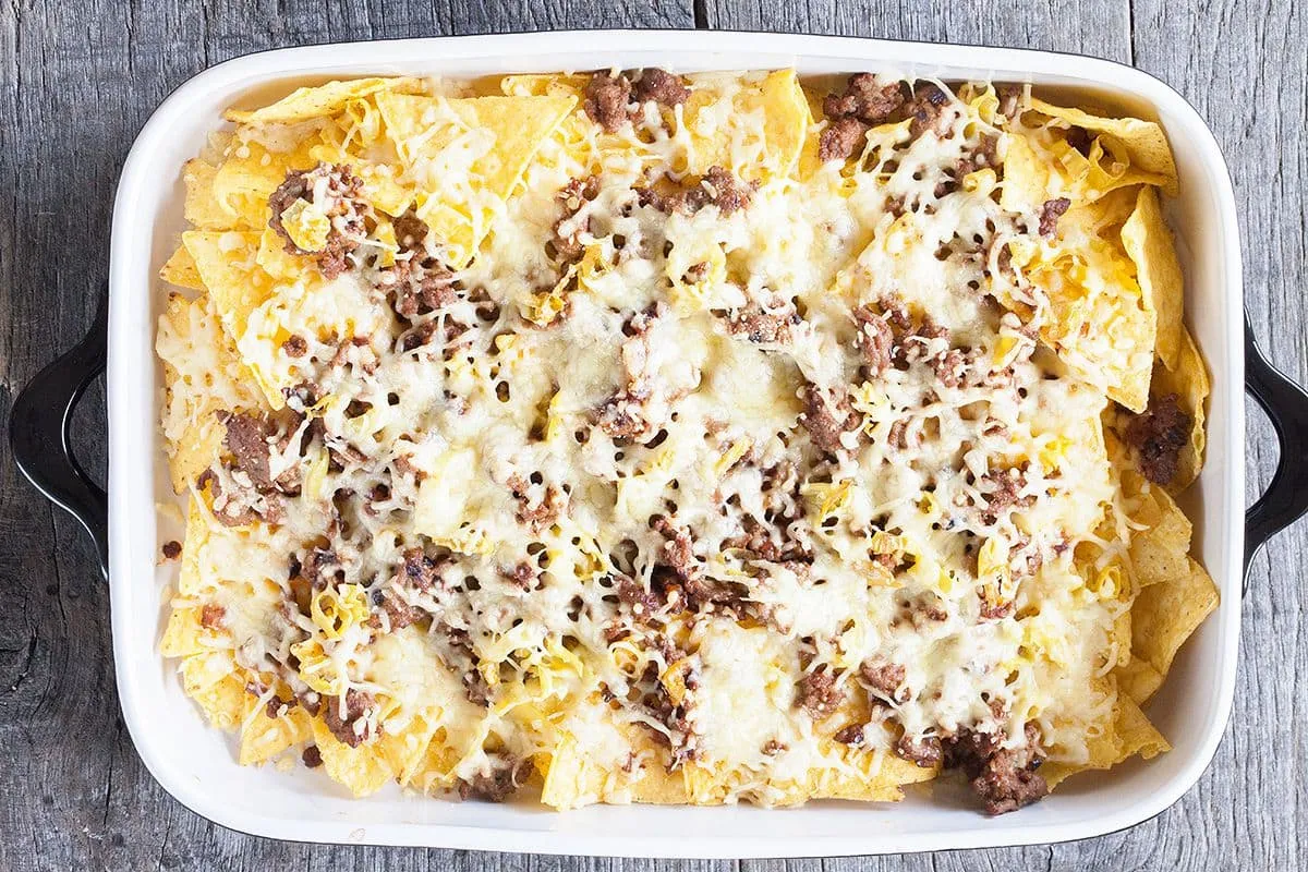 Nacho's met gehakt uit de oven