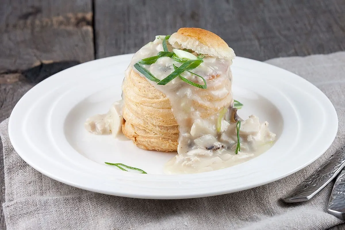 Pasteitje met kip en champignons