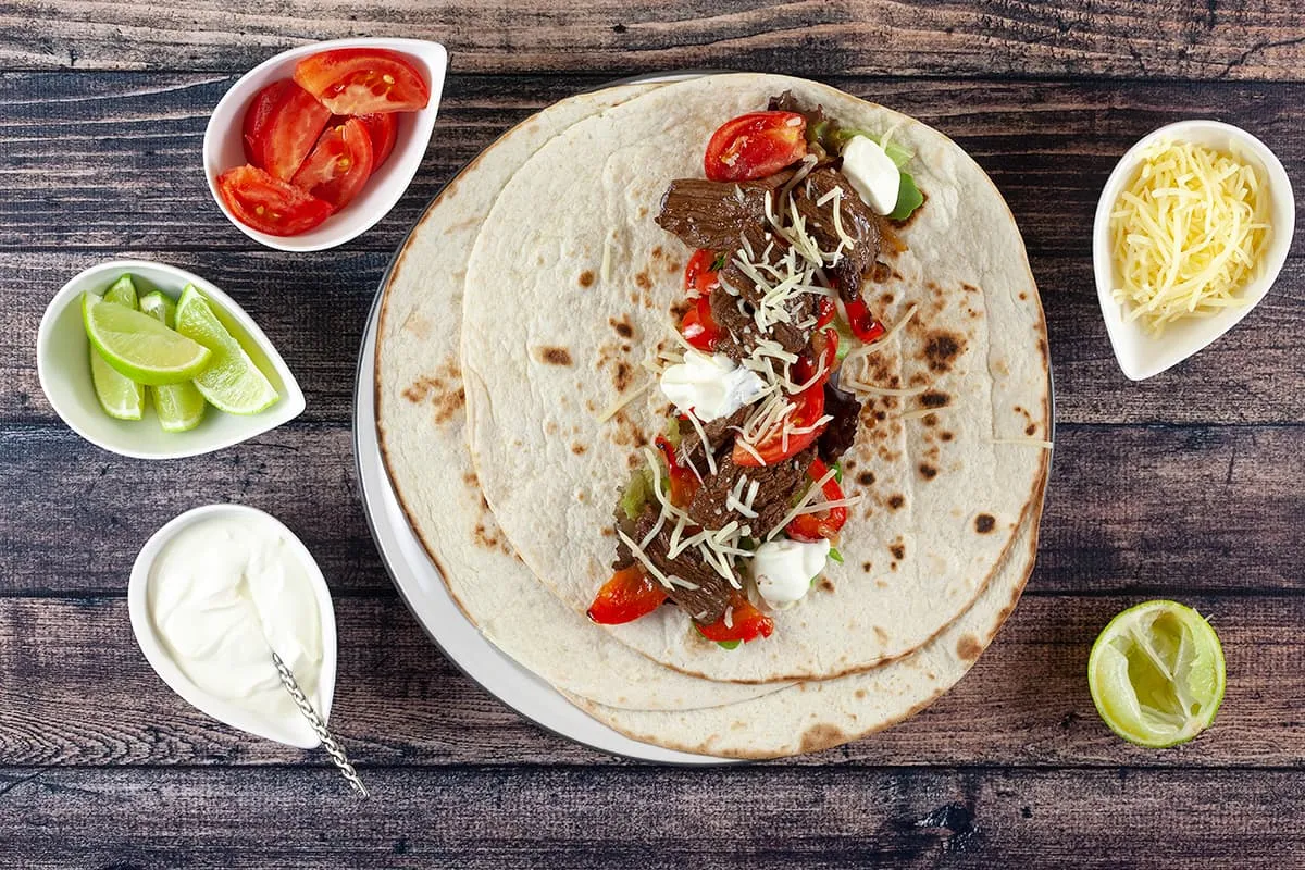 Fajita's met biefstuk