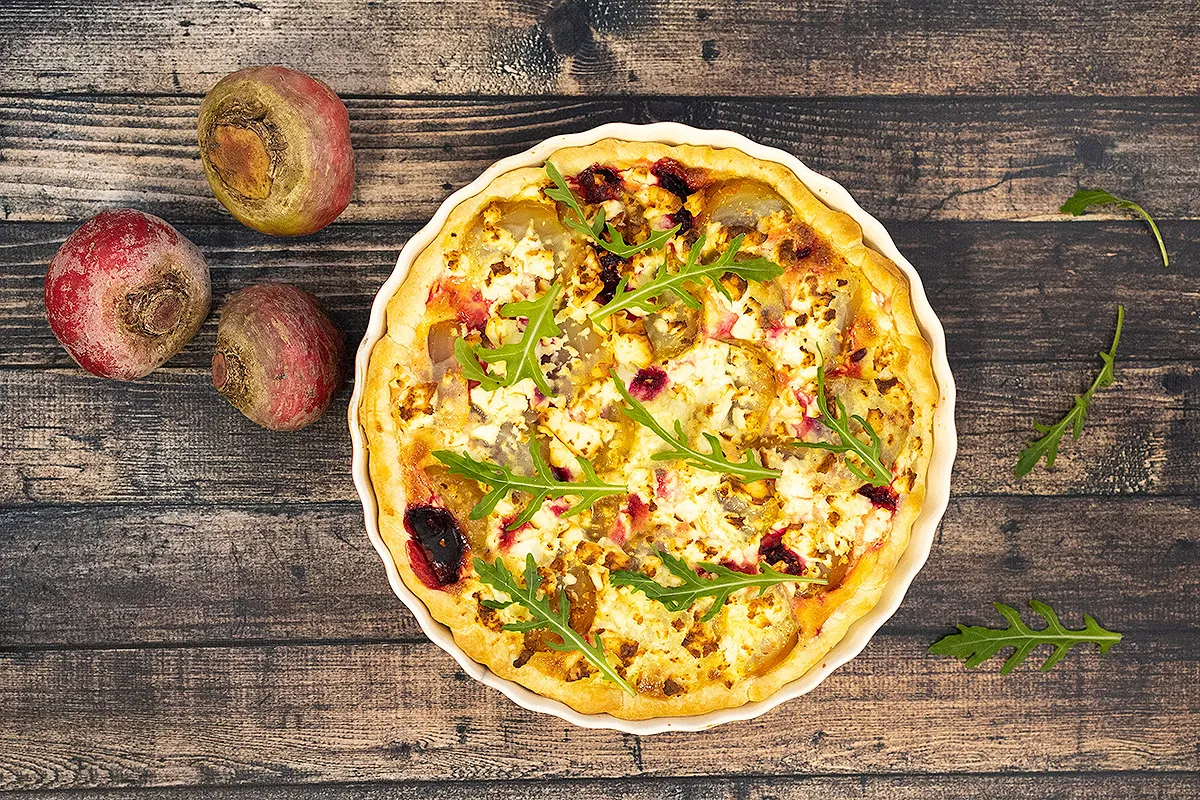 Bieten quiche met feta
