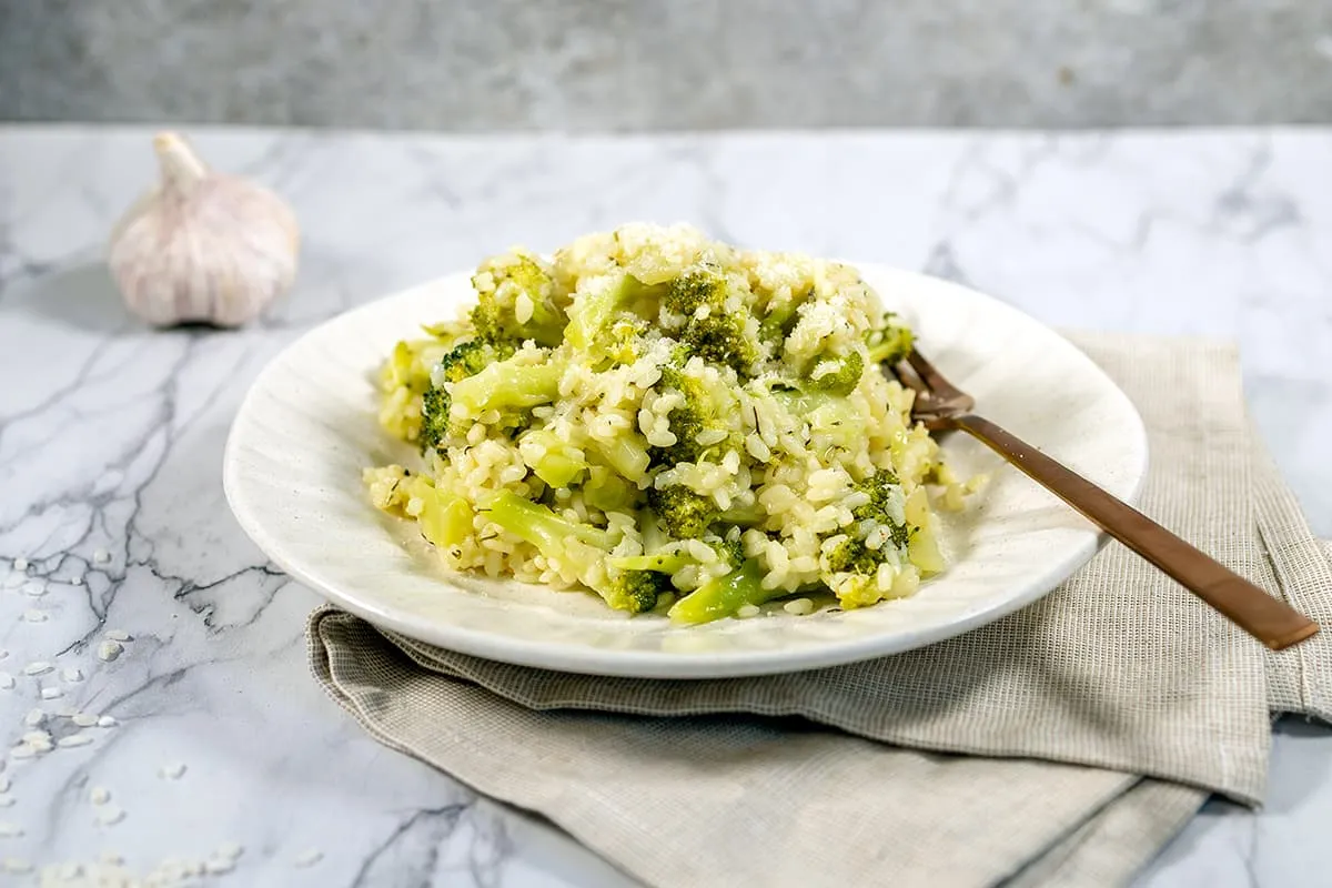 Risotto met broccoli, tijm en citroen