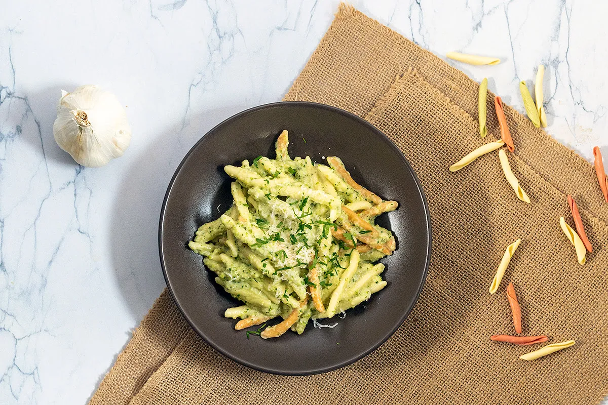 Pasta met courgette roomsaus