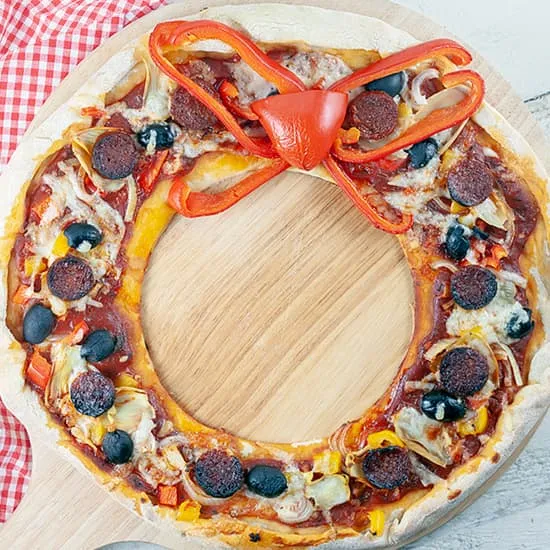 Recept: Kerstkrans pizza