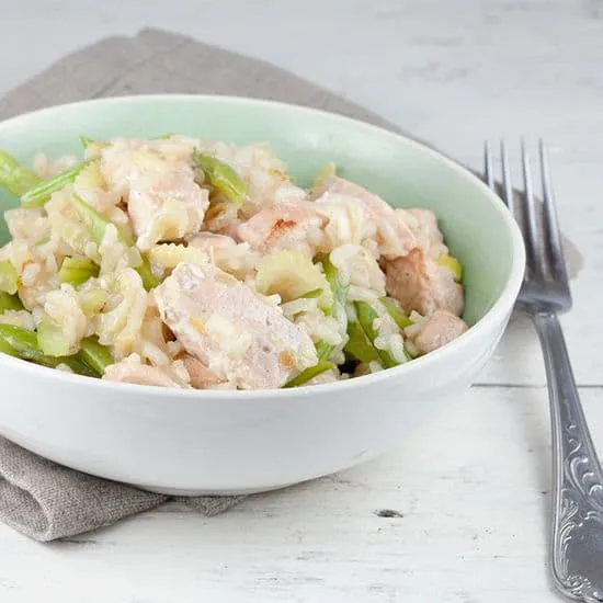 Recept: Zalm en snijbonen risotto
