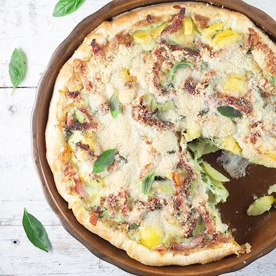 Recept: Quiche met aardappeltjes en pesto