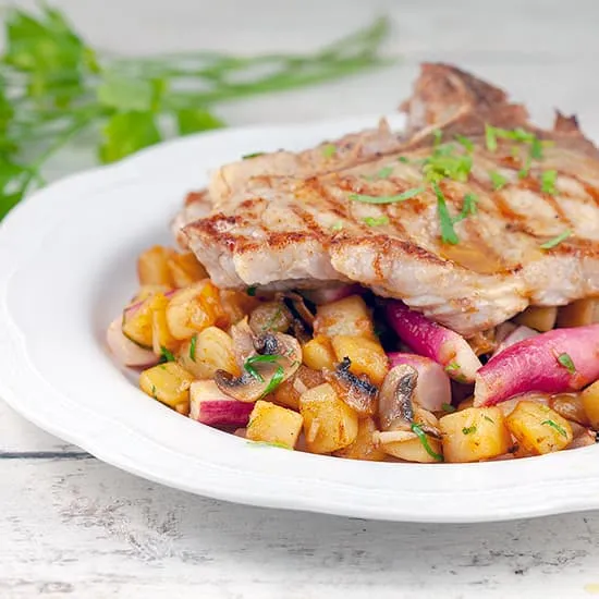 Recept: Aardappel-radijs roerbak met kalfsvlees