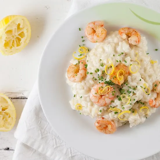 Recept: Romige citroenrisotto met scampi's