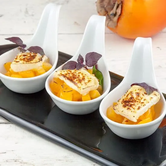 Recept: Kaki en geitenkaas amuse