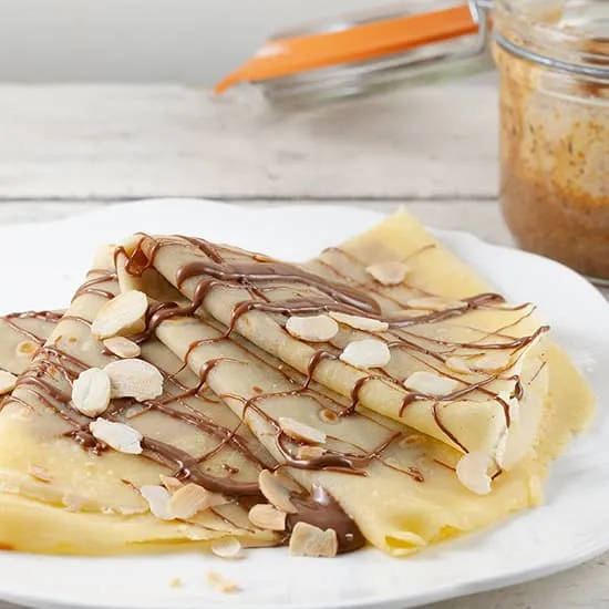 Crêpes met praliné en chocolade