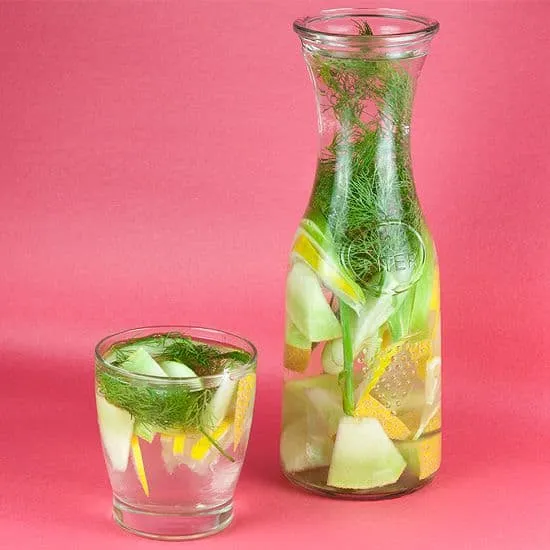Recept: Dille, meloen, citroen en appel detox water