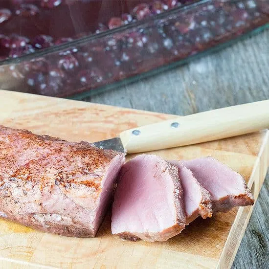 Recept: Gebakken varkenshaas met geroosterde druiven