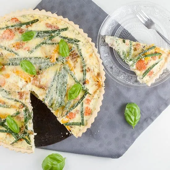 Quiche met sperziebonen en spekjes