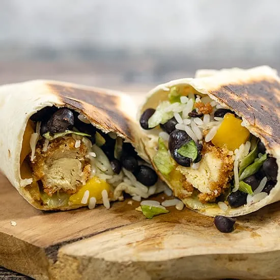 Recept: Burrito met krokante kip en mango