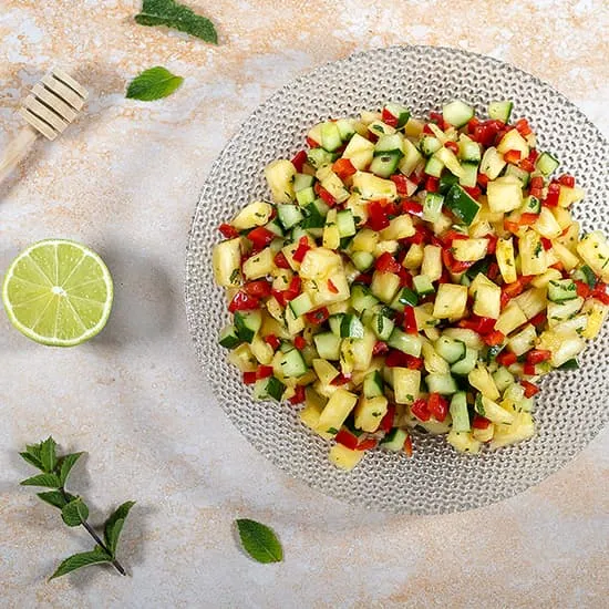 Recept: Komkommer-ananas salade