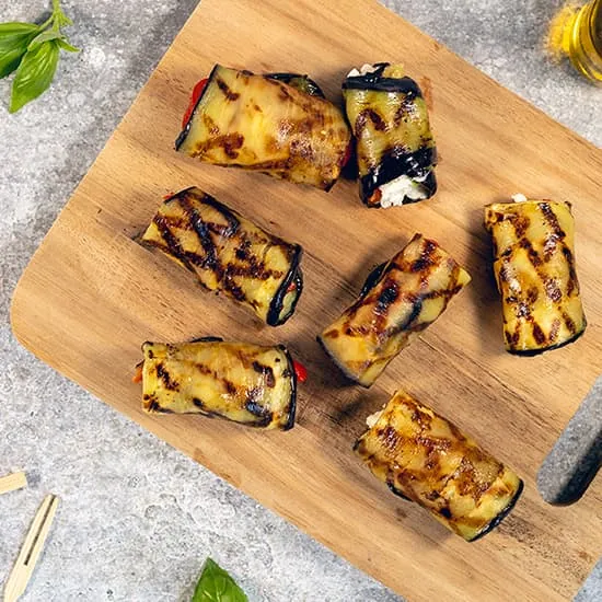 Recept: Gegrilde aubergine rolletjes