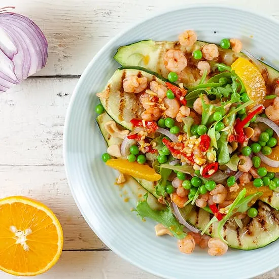 Recept: Salade met courgette en garnaaltjes