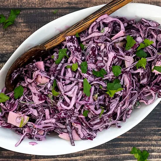 Recept: Rode koolsalade met appel