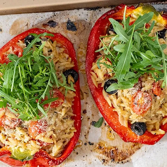 Gevulde paprika met orzo