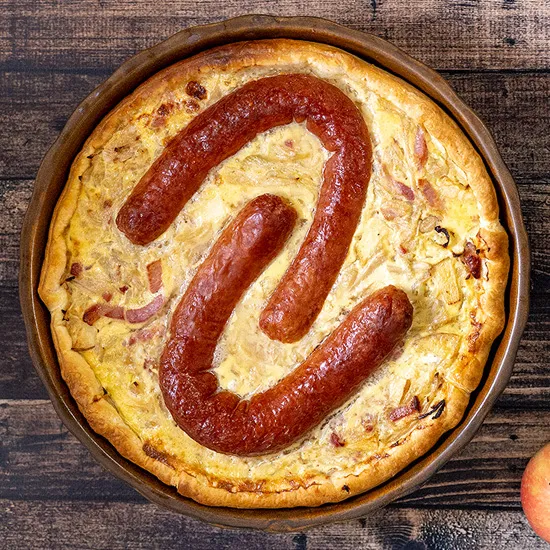 Recept: Zuurkoolquiche met rookworst