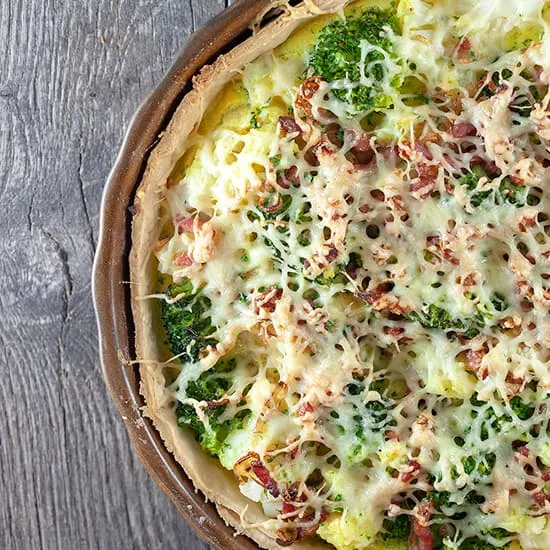 Recept: Quiche met bloemkool en broccoli