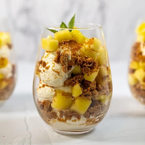 Mango cheesecake in een glaasje