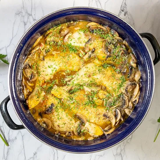 Recept: Coq au vin blanc