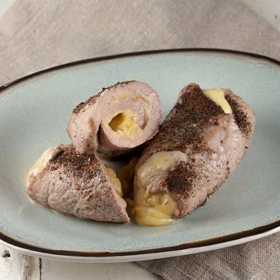 Recept: Opgerolde kalfsschnitzel met komijnekaas