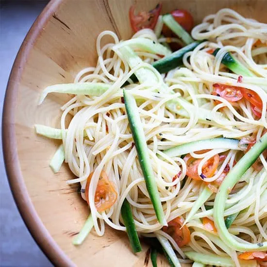 Recept: Pastasalade met komkommer
