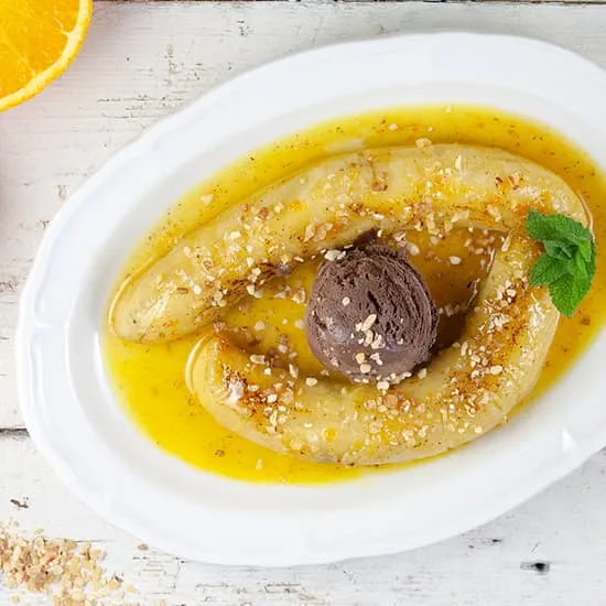 Geflambeerde bananen
