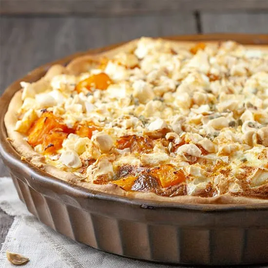 Recept: Pompoenquiche met twee soorten kaas
