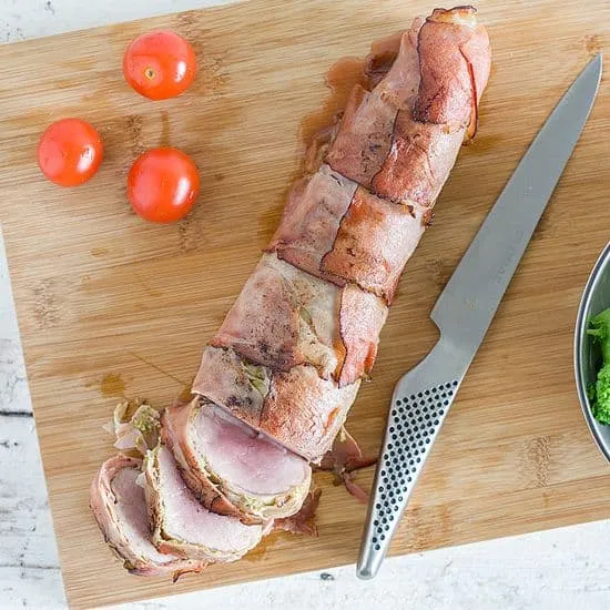 Varkenshaas met pesto en schwarzwalder schinken