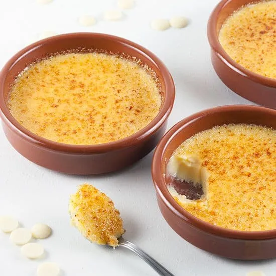 Witte chocolade crème brûlée