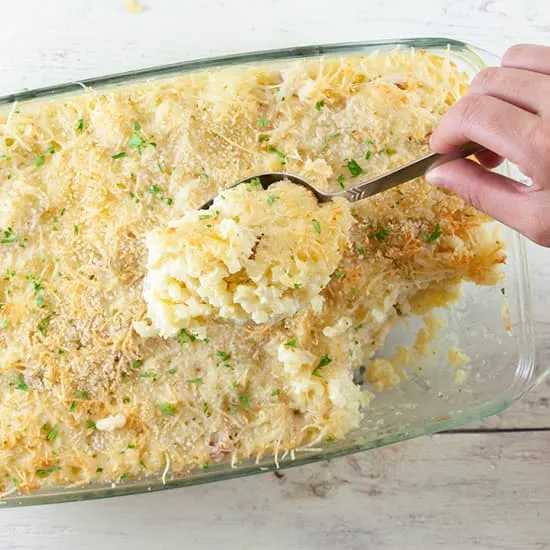 Recept: Macaroni boursin gratin