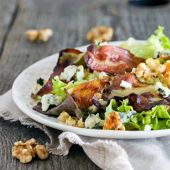 Recept: Herfstsalade met spek, linzen en kaas