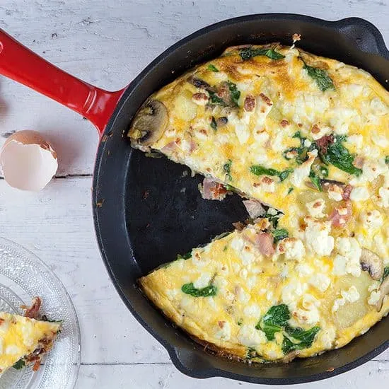 Recept: Spinazie en ham frittata