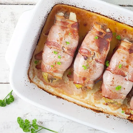 Witlof met rauwe ham uit de oven