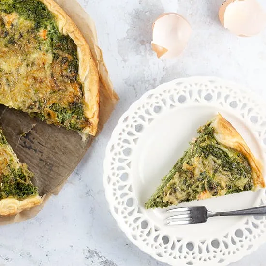 Zalm quiche met spinazie