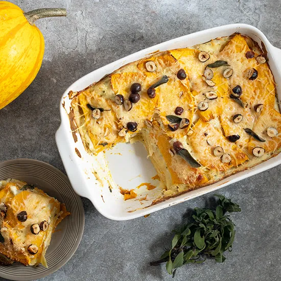 Recept: Vegetarische pompoenlasagne