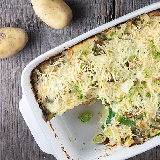Recept: Aardappel prei ovenschotel